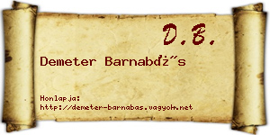 Demeter Barnabás névjegykártya