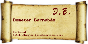 Demeter Barnabás névjegykártya