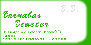 barnabas demeter business card